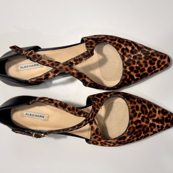Alex Marie Caden Calf Hair Pumps Leopard Animal Low Heel Hair on Hide Size 9.5 - Picture 4 of 9